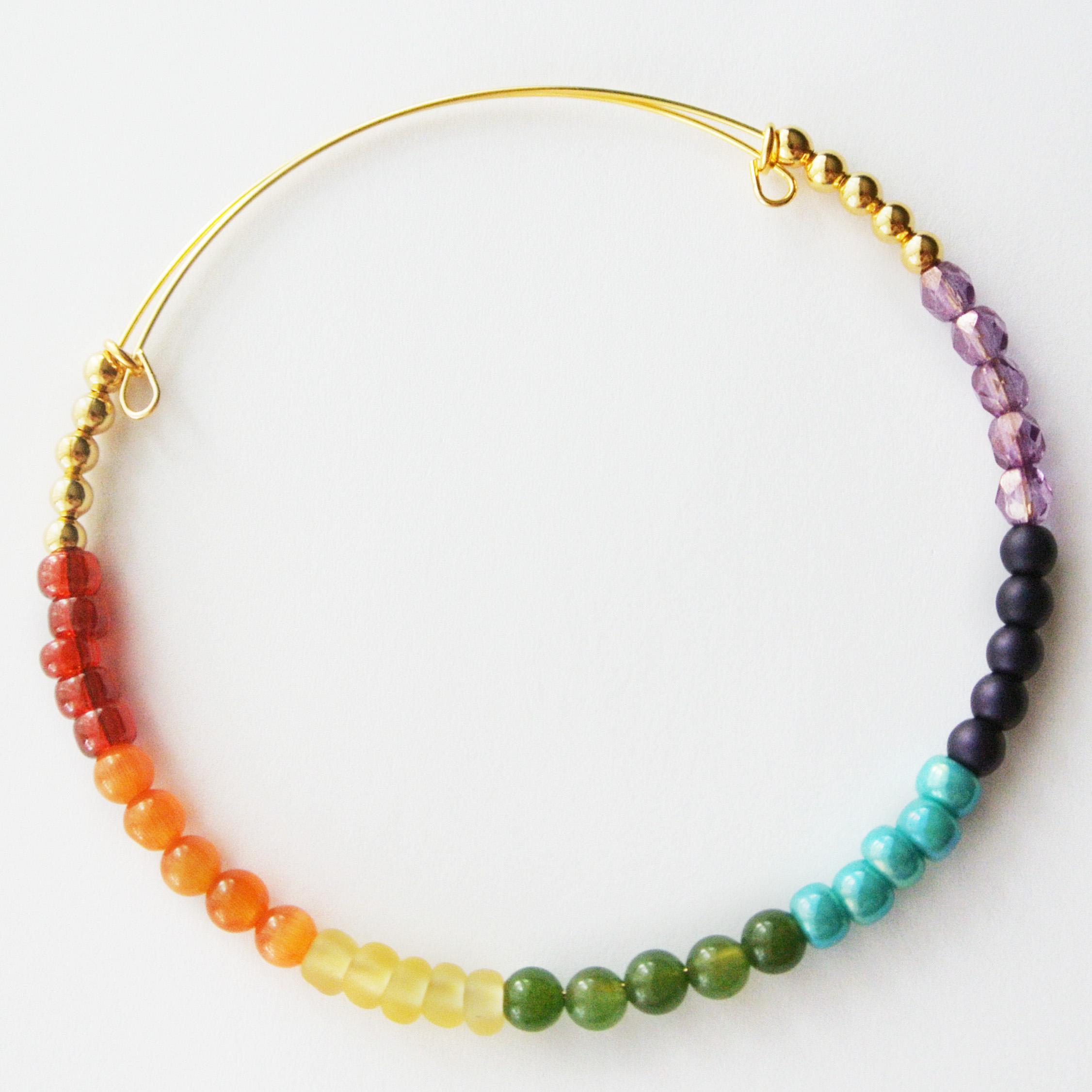 Expandable Bangle Braceletrainbow Chakra Bracelet on Luulla
